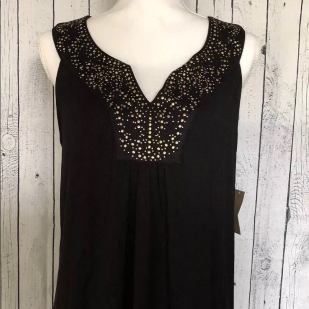 Michael Kors Top Black with Gold Embroidery